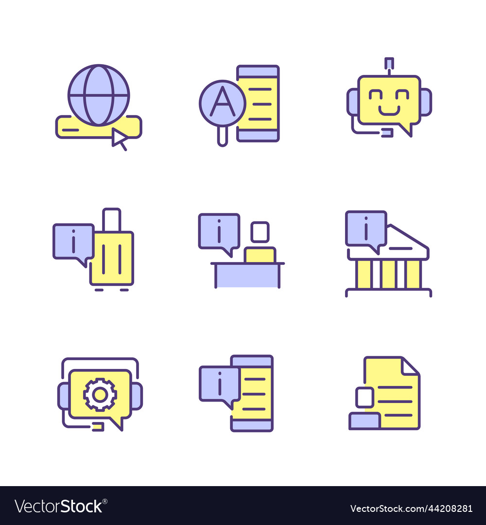Technical support pixel perfect rgb color icons vector image Technical support pixel perfect rgb color icons