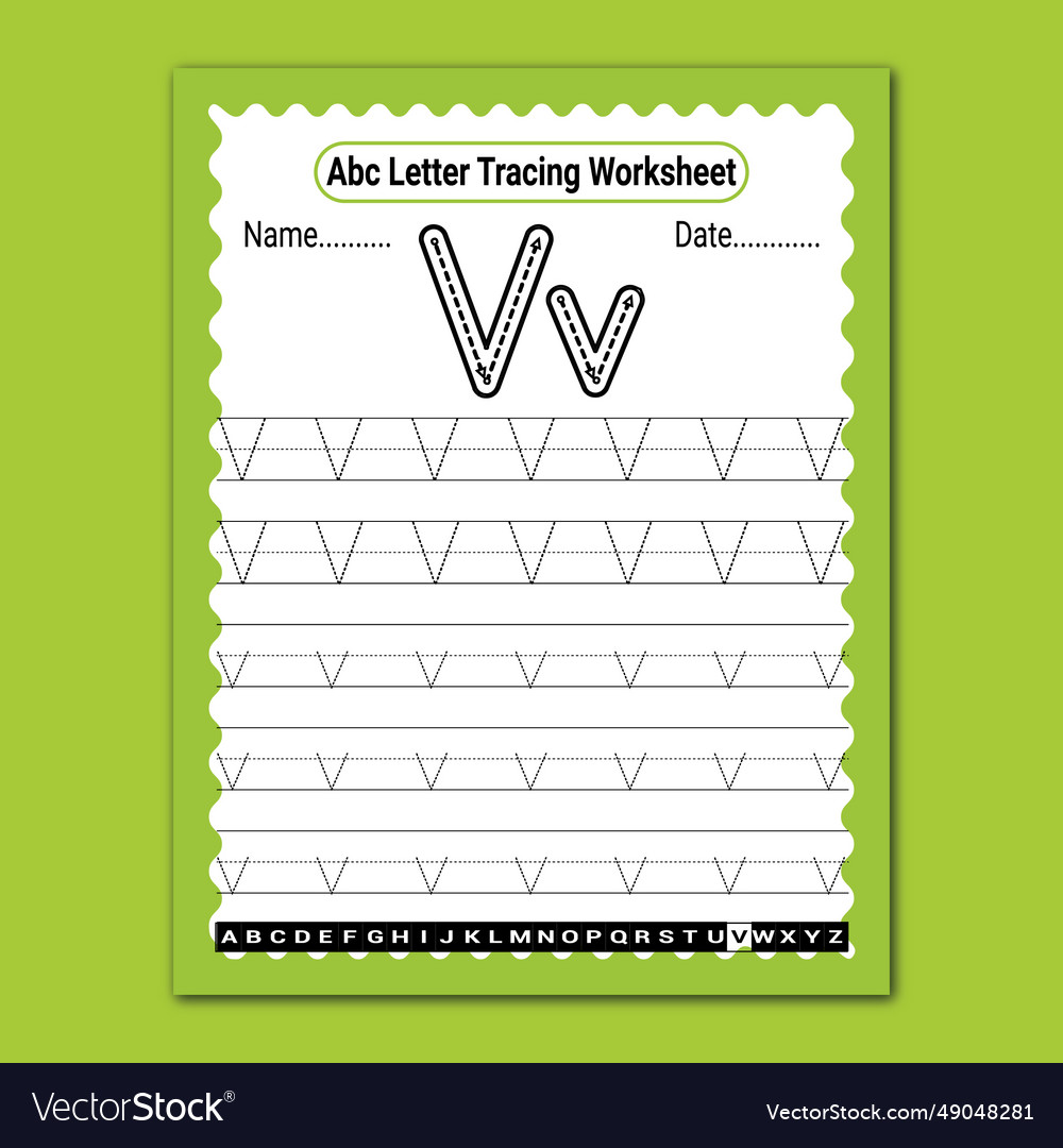 Uppercase and lowercase letter tracing worksheets Vector Image