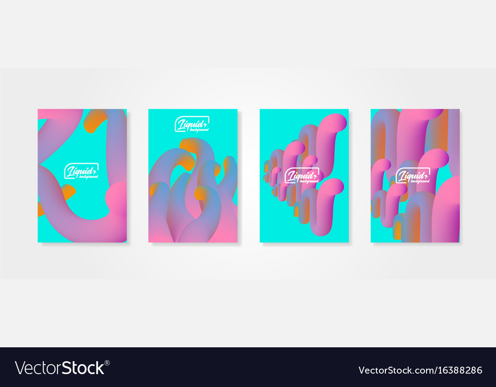 Abstract backgrounds liquid objects set