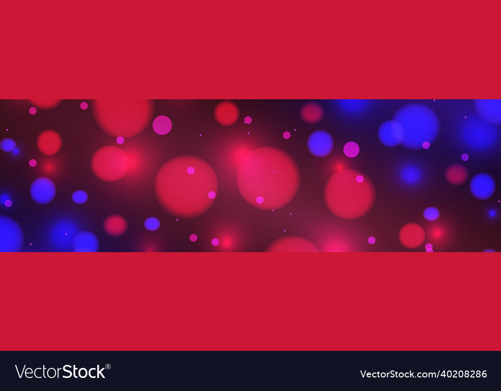 Abstract blue and red panoramic bokeh background