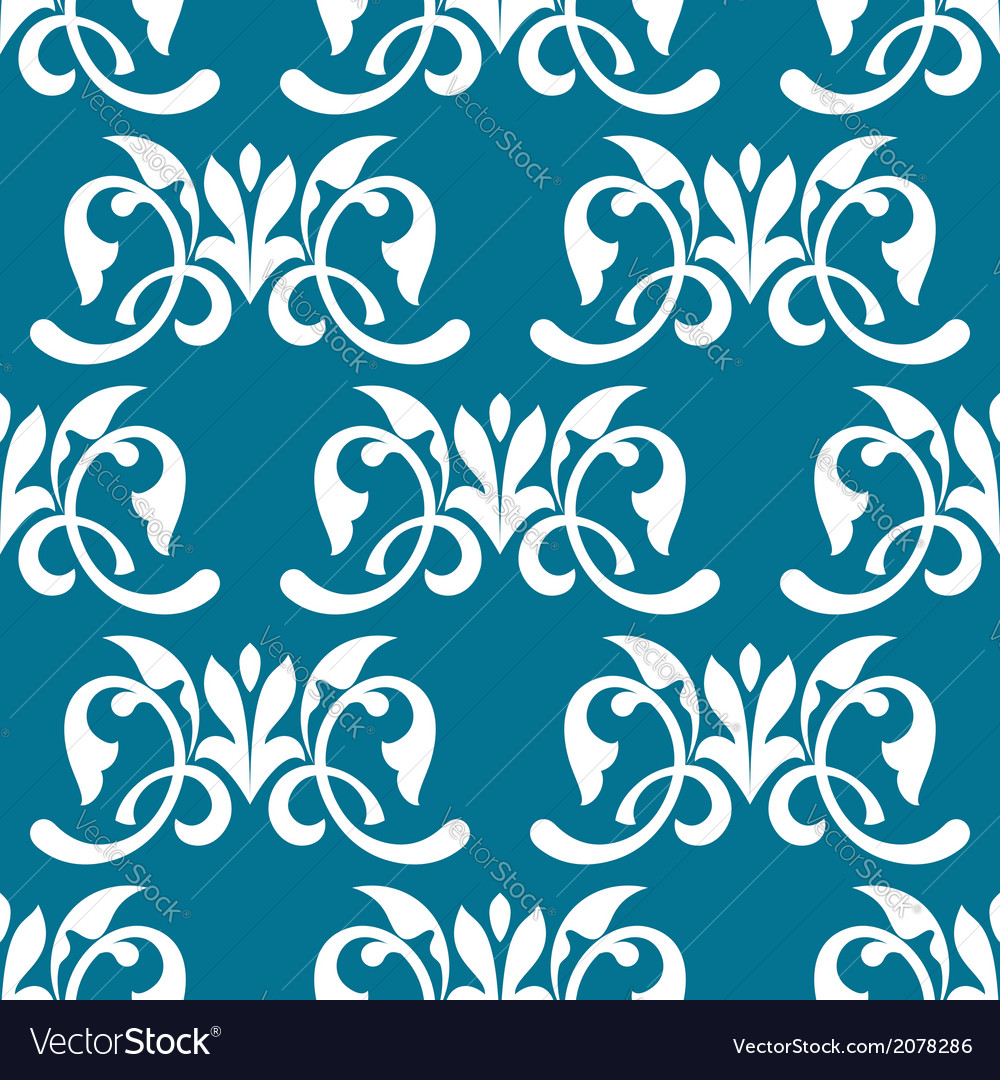 Blue decorative seamless pattern Royalty Free Vector Image