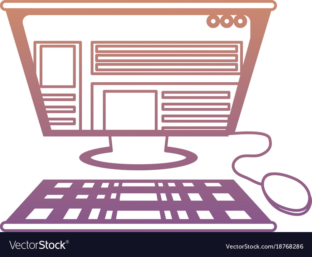 Computer with keyboard and mouse icon