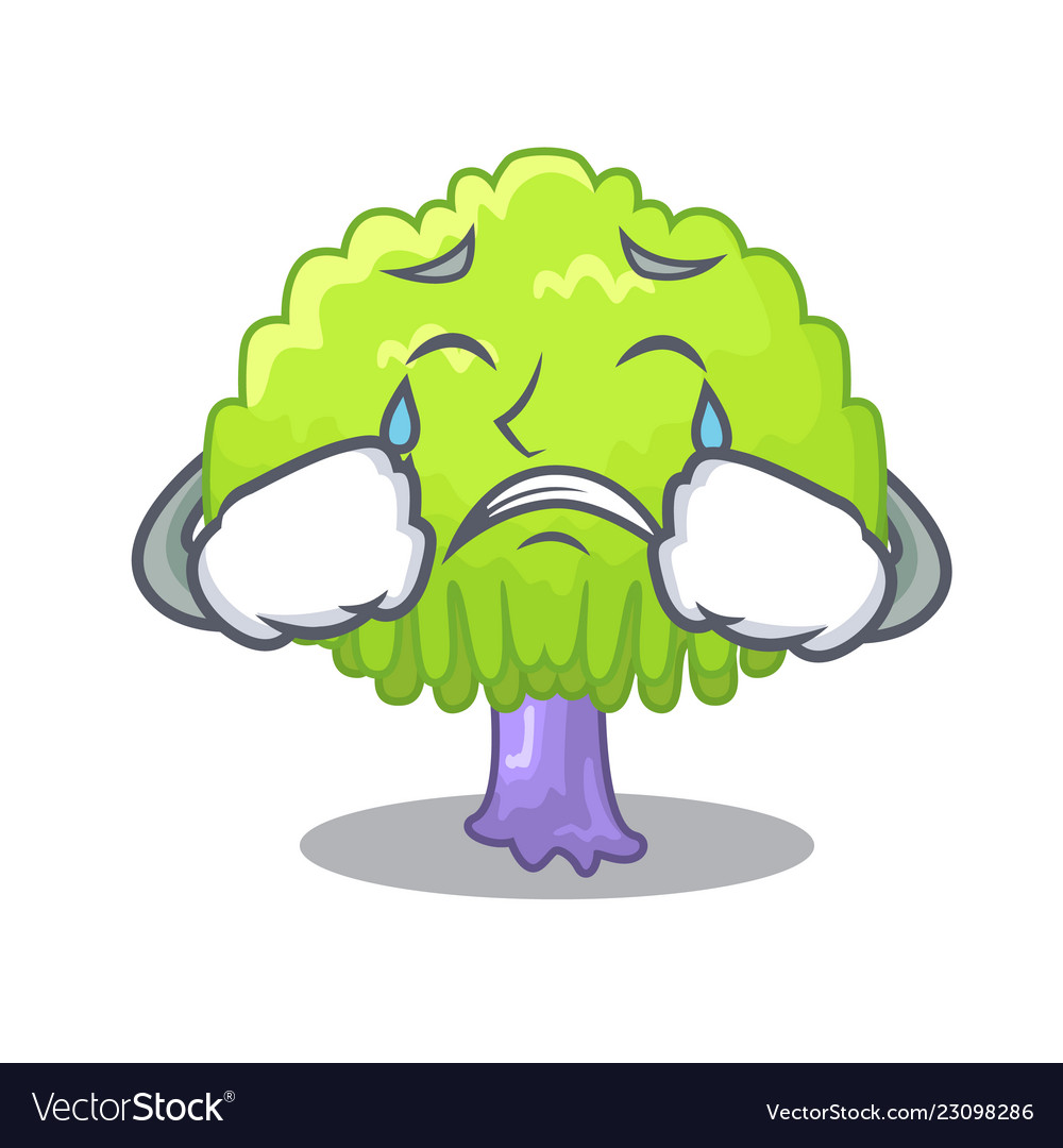 Crying green tree willow on the character Vector Image