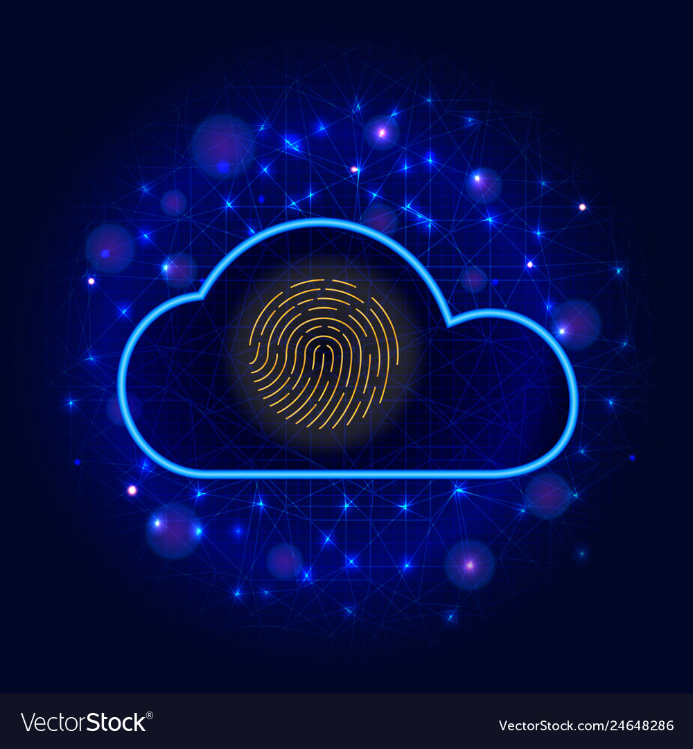 Cyber security concept cloud data vector image Cyber security concept cloud data