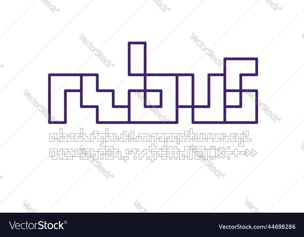 Geometric font alphabet made in lines style vector image Geometric font alphabet made in lines style