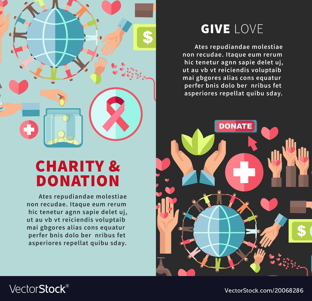 Give love charity and donation promotional Vector Image