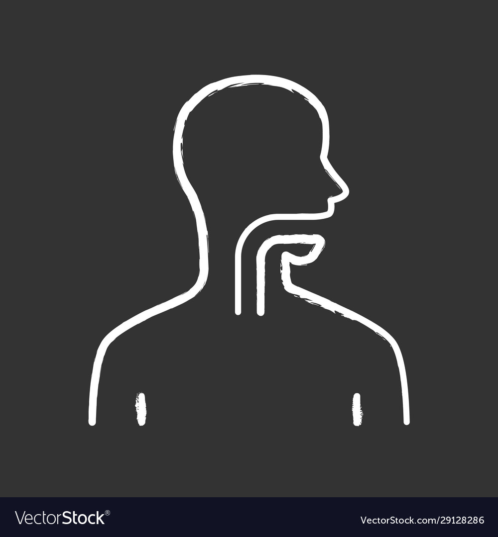 Healthy throat chalk icon oral cavity pharynx and Vector Image