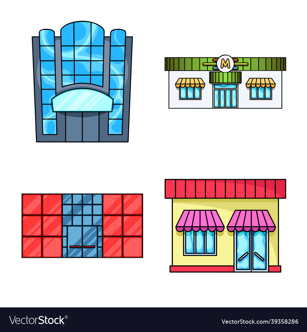 Isolated object of supermarket and building symbol