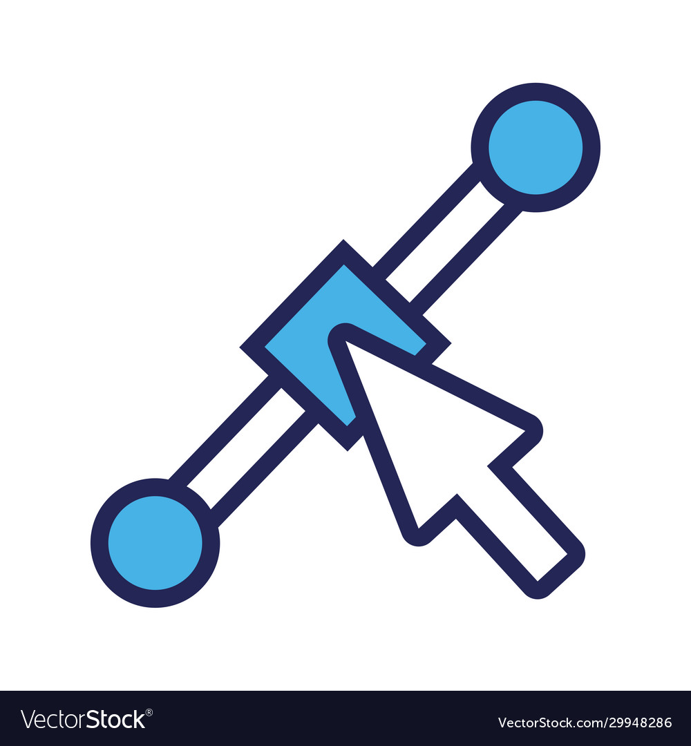 Mouse arrow designer line and fill style icon