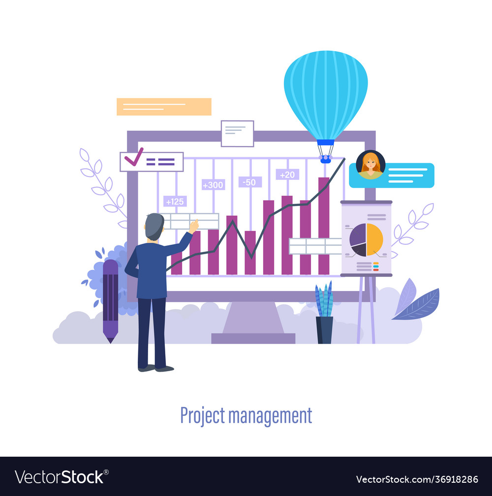 Project management organization resource Vector Image