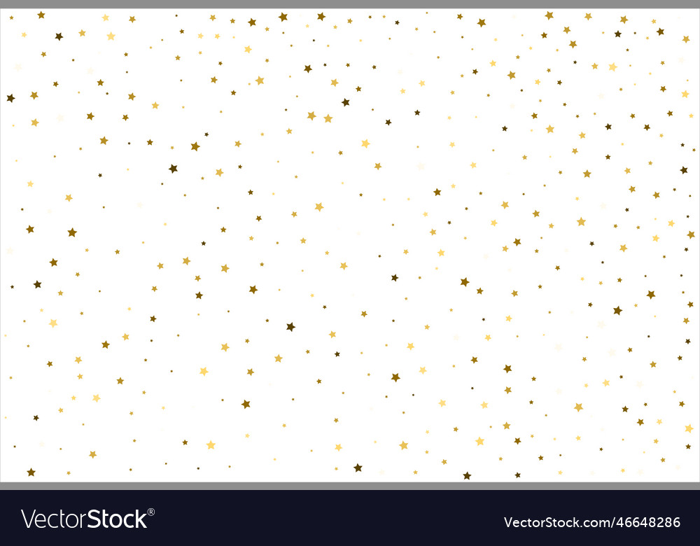 Random Falling Gold Stars On White Background Vector Image