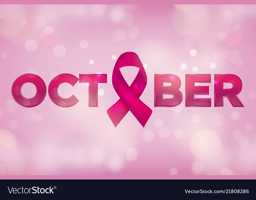 Realistic pink ribbon breast cancer awareness