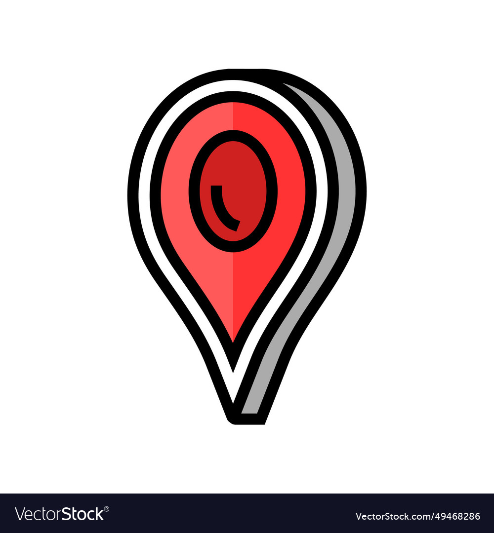 Red pointer map location color icon