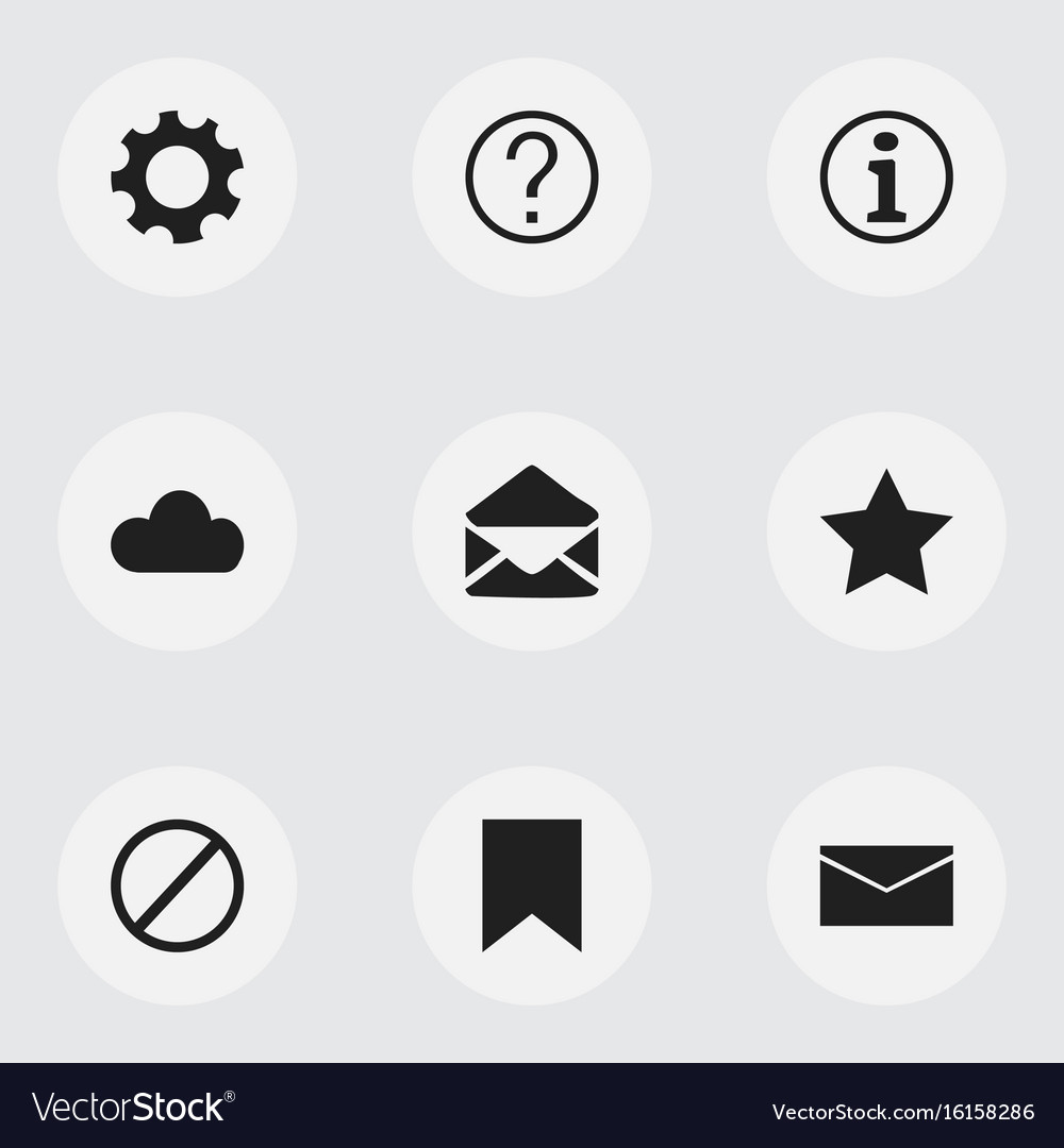 Set of 9 editable web icons includes symbols