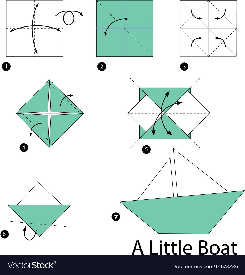 Step step instructions how to make origami Vector Image