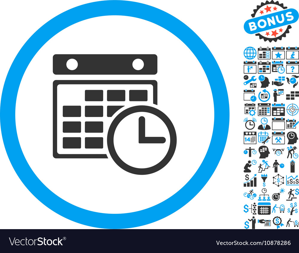 Timetable flat icon with bonus