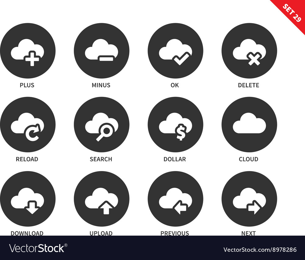 Web clouds icons on white background