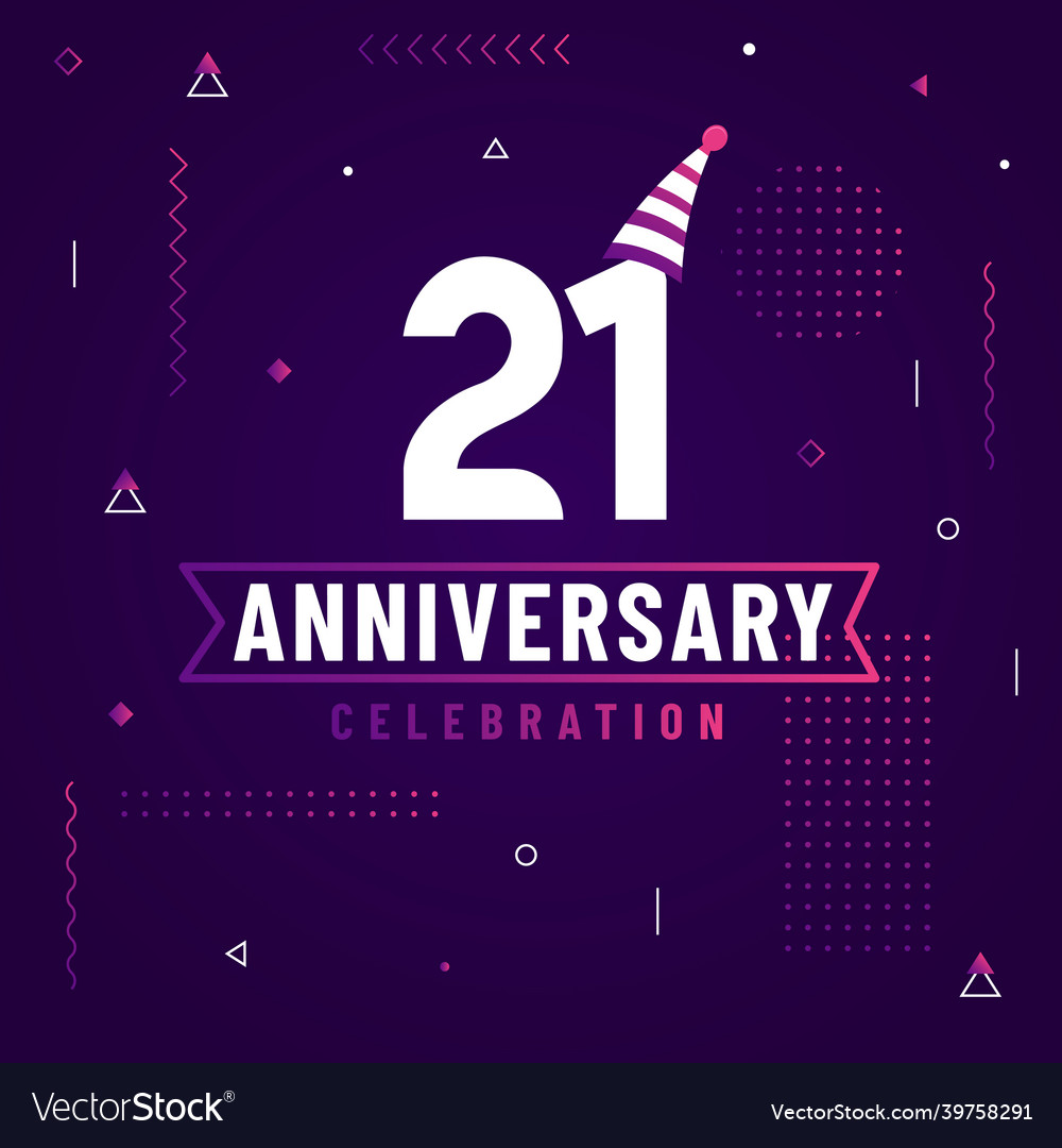 21 years anniversary greetings card Royalty Free Vector