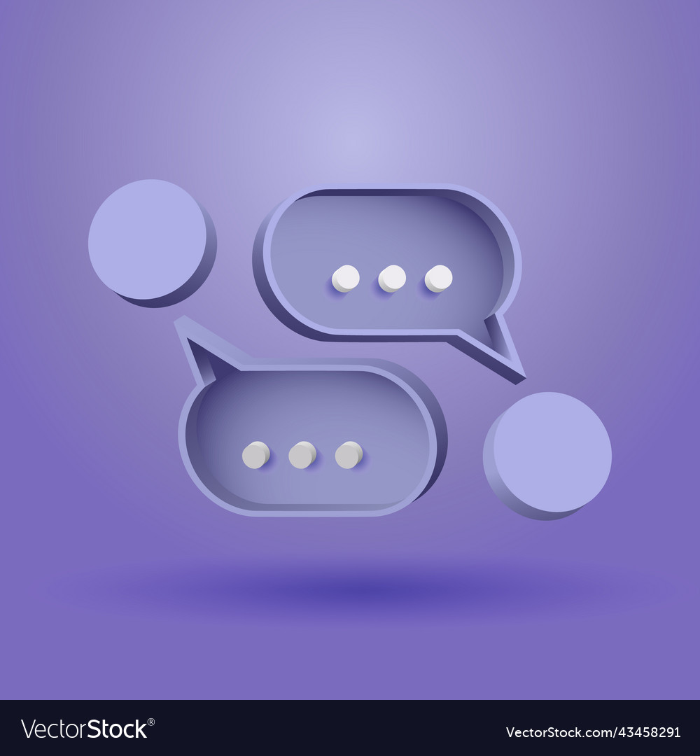 3d render of chat speech bubble communication vector image 3d render of chat speech bubble communication