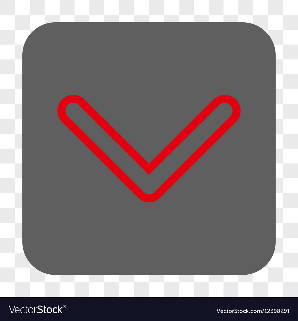 Arrowhead down rounded square button