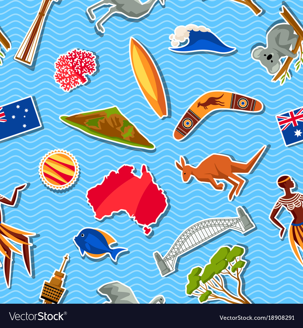 Australia seamless pattern australian traditional Vector Image