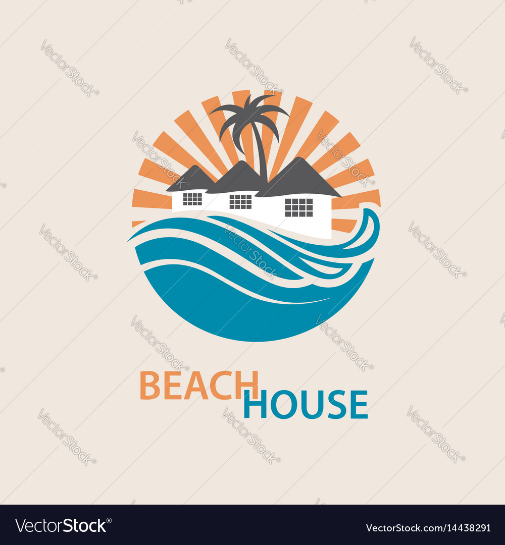 Beach House Logo Royalty Free Vector Image Vectorstock Beach House Logo Vector Image