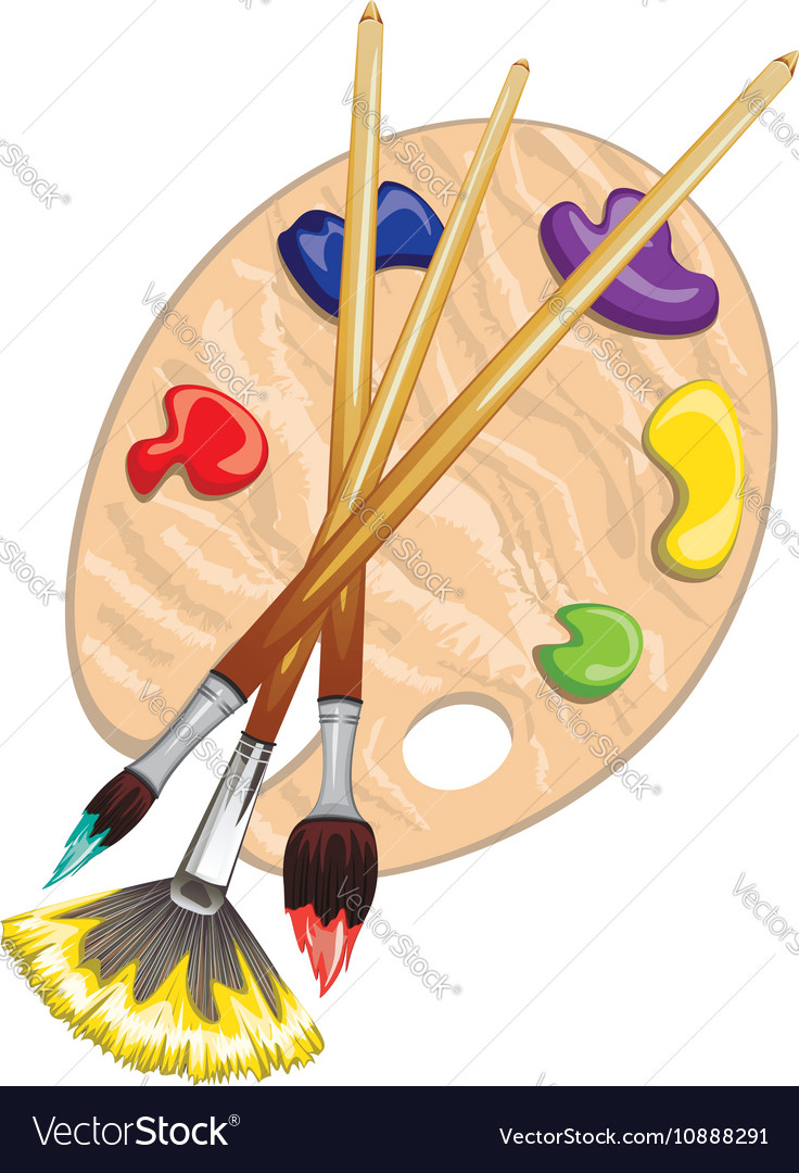 Brushes and palette8 Royalty Free Vector Image