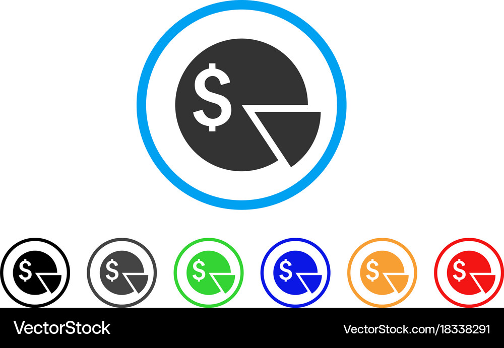 Budget pie chart rounded icon Royalty Free Vector Image