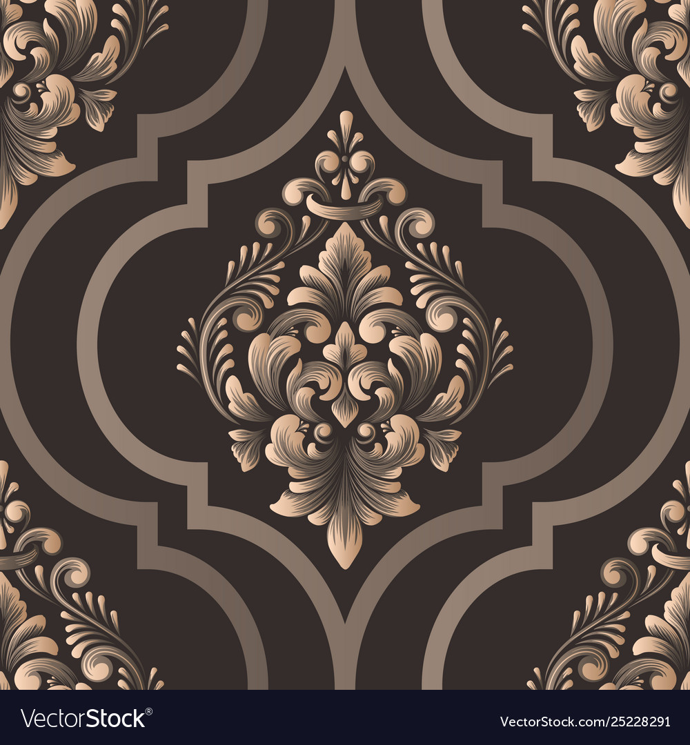 Damask seamless pattern element classical vector image Damask seamless pattern element classical