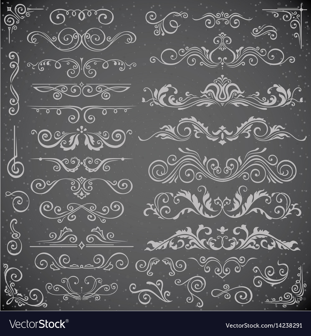 Dark set of swirl elements for frame design