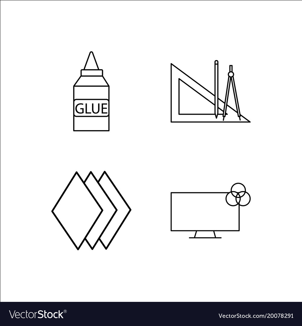 Design and studio simple linear icon setsimple