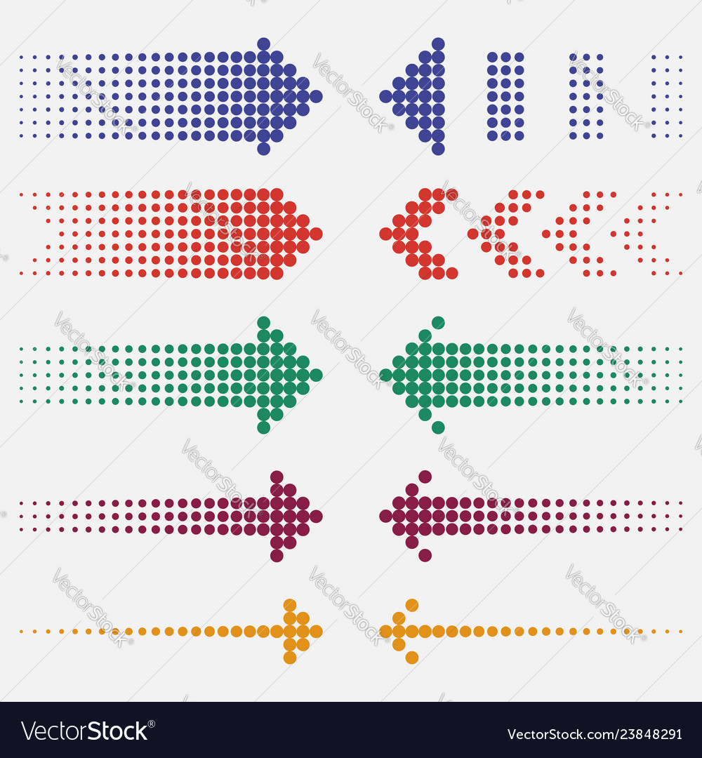 Dotted arrows vector image Dotted arrows