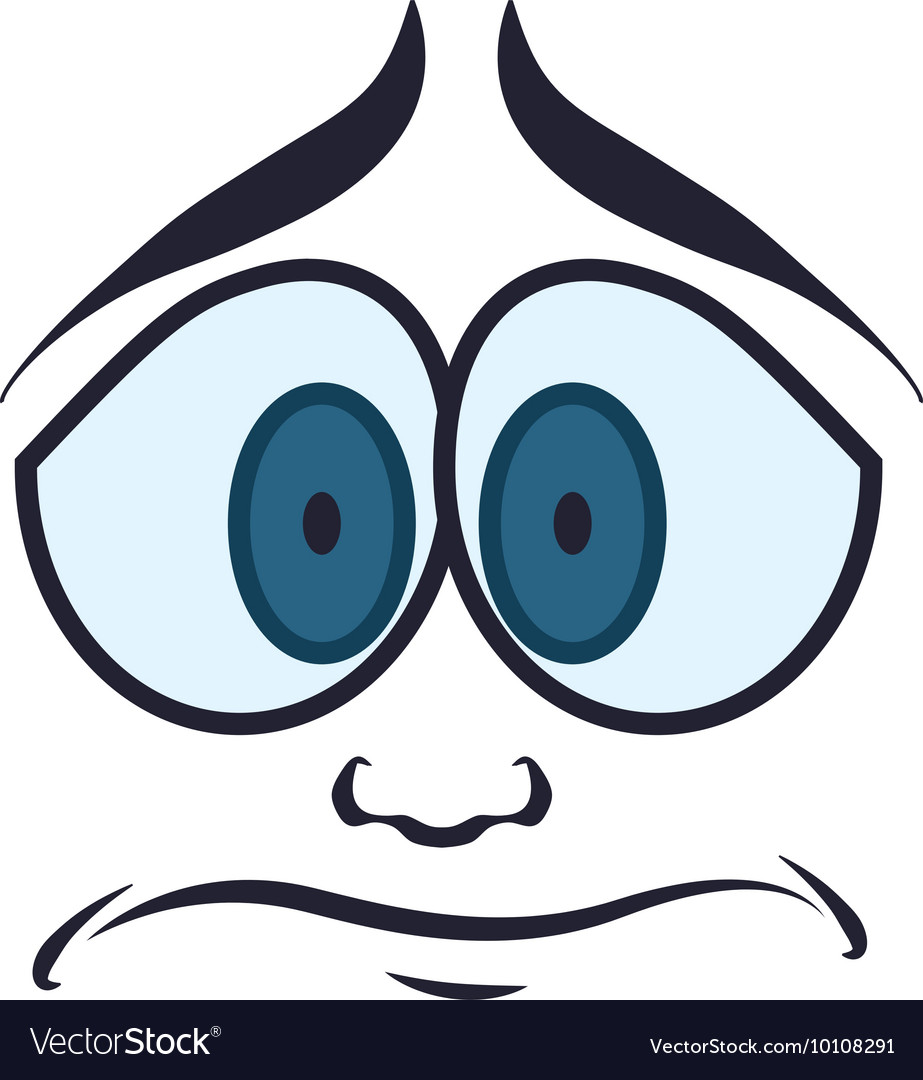 Face sad eyes expression cartoon icon Royalty Free Vector