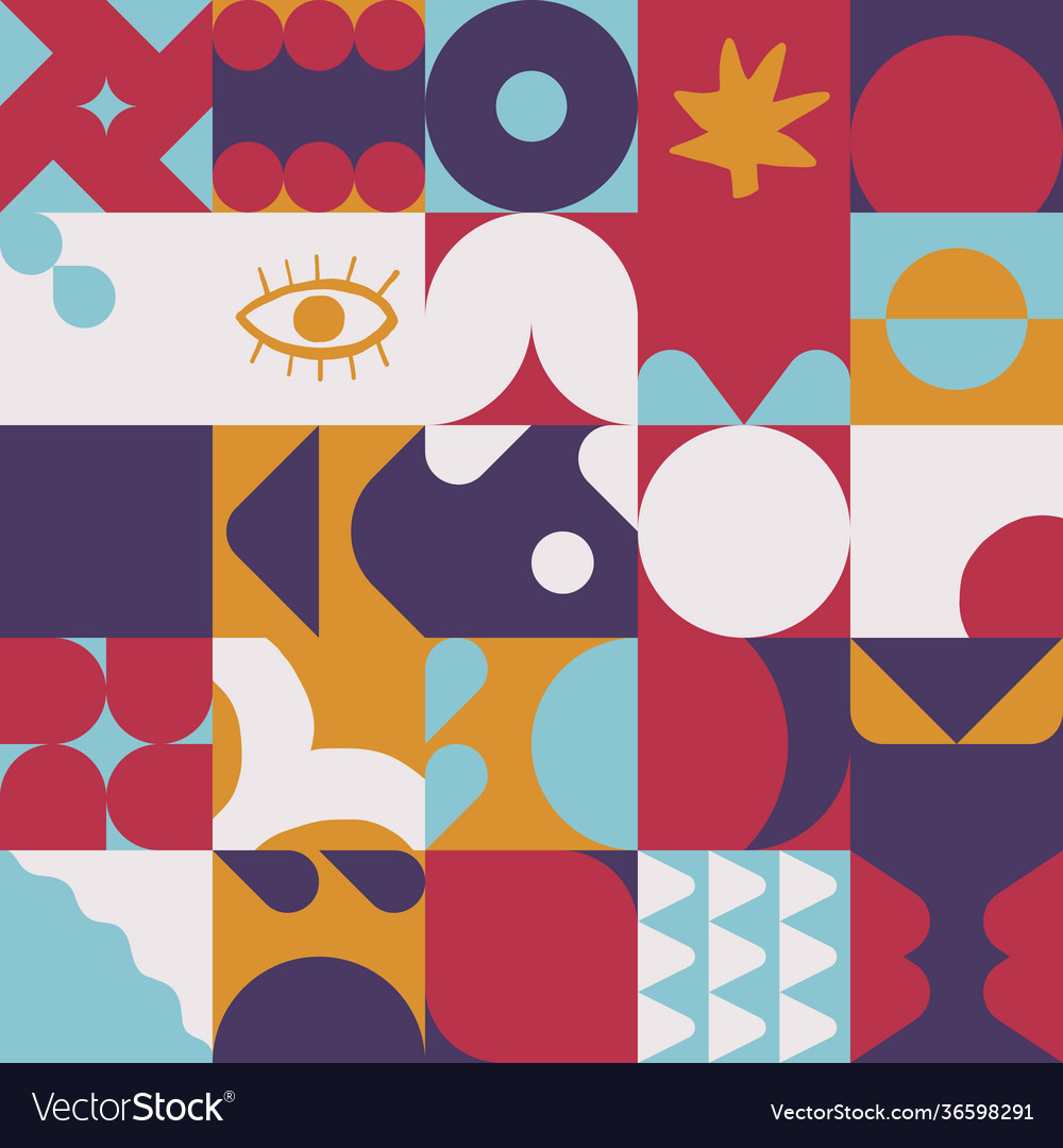 Hand-drawn abstract pattern design vector image Hand-drawn abstract pattern design
