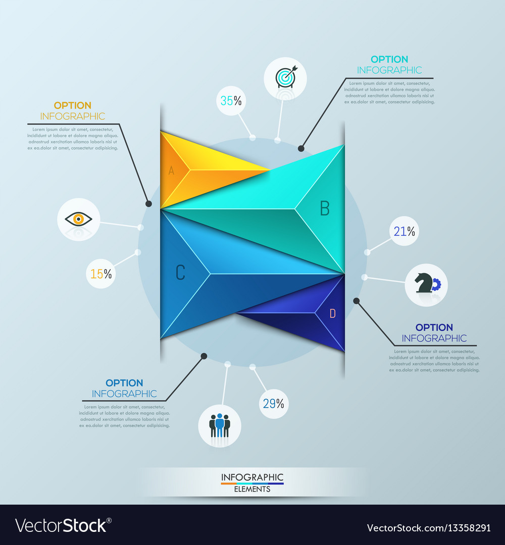 Infographic design template bar chart with 4