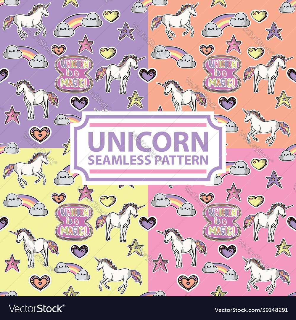 Magic unicorn seamless pattern style Vector Image Magic unicorn seamless pattern style