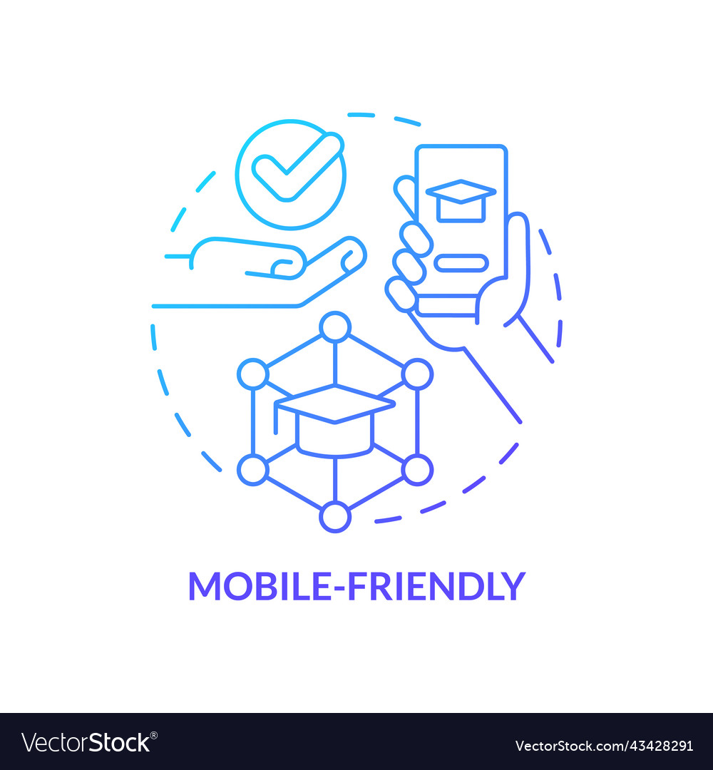 Mobile-friendly blue gradient concept icon vector image Mobile-friendly blue gradient concept icon