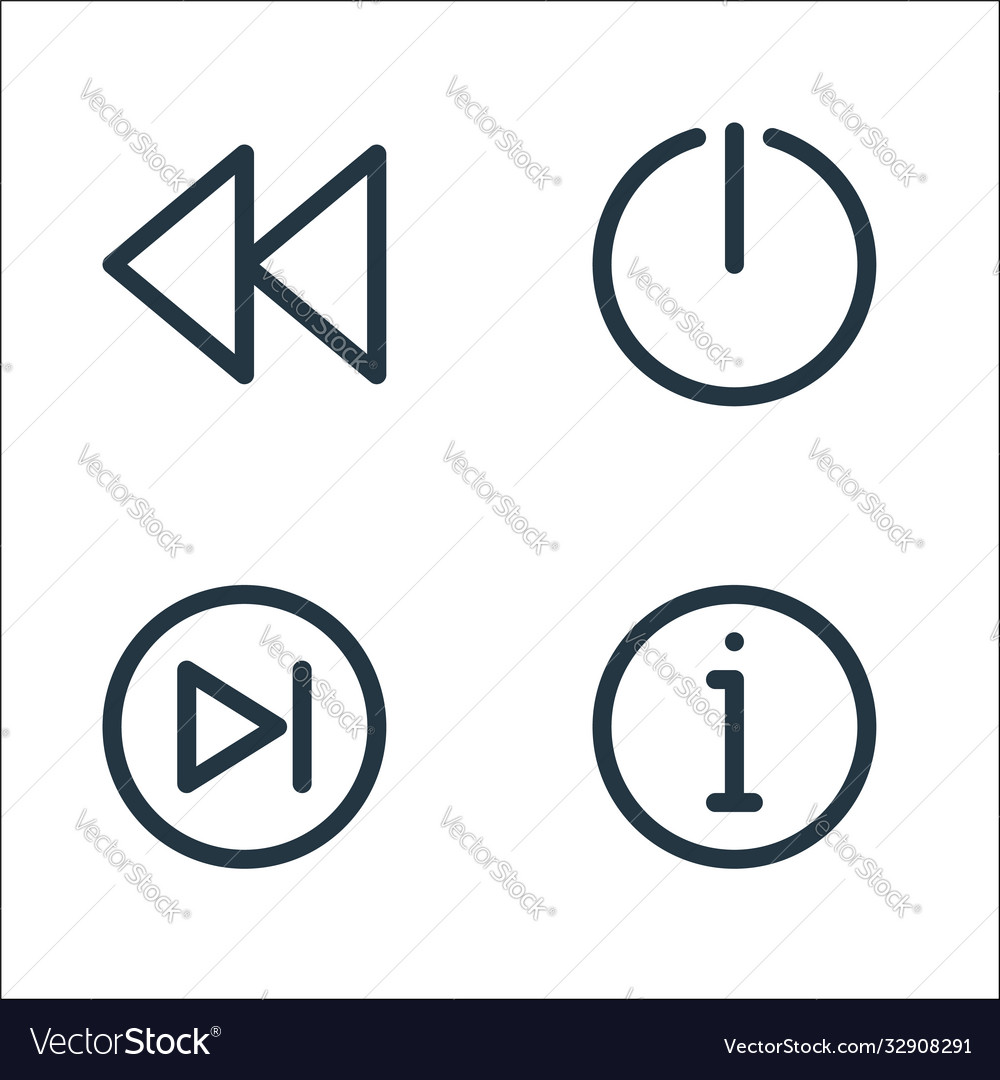 Multimedia line icons linear set quality vector image Multimedia line icons linear set quality