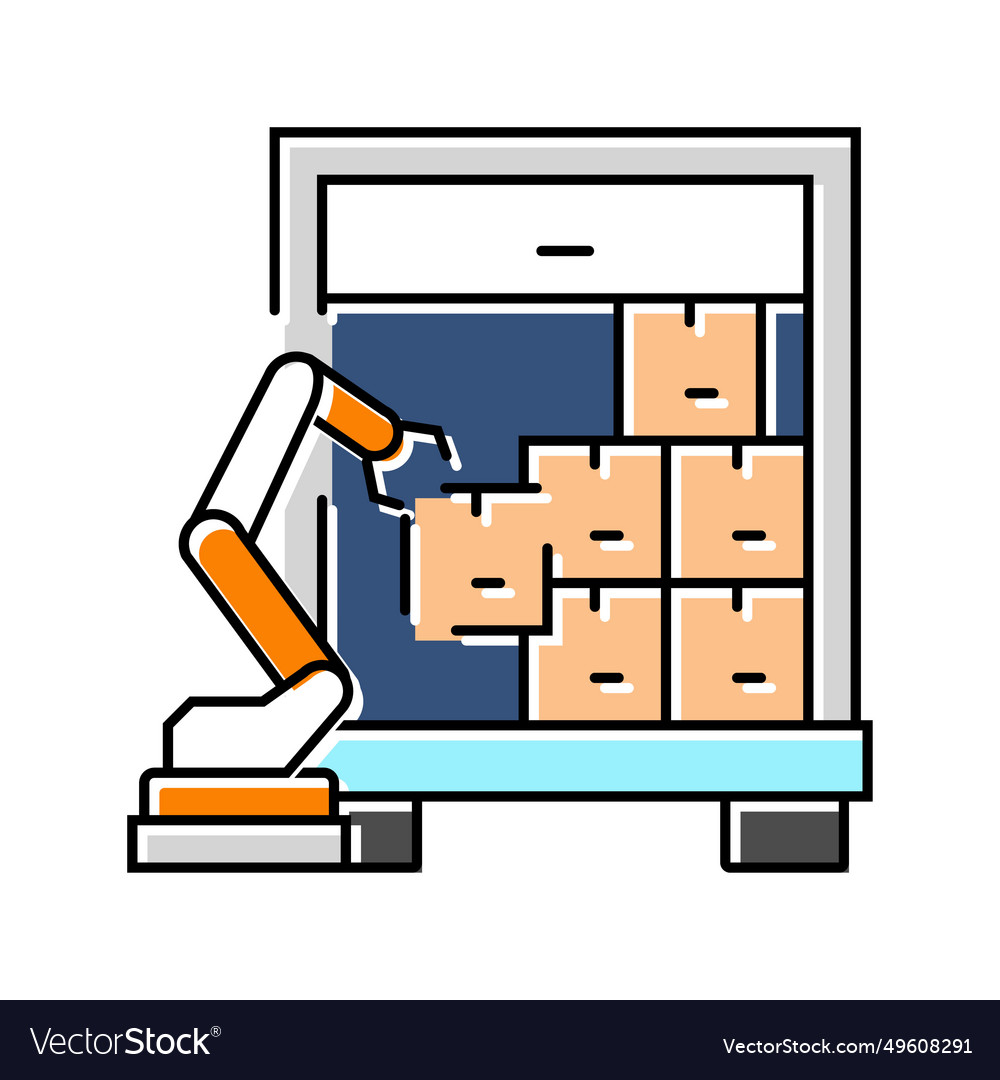 Package loading autonomous delivery color icon vector image Package loading autonomous delivery color icon