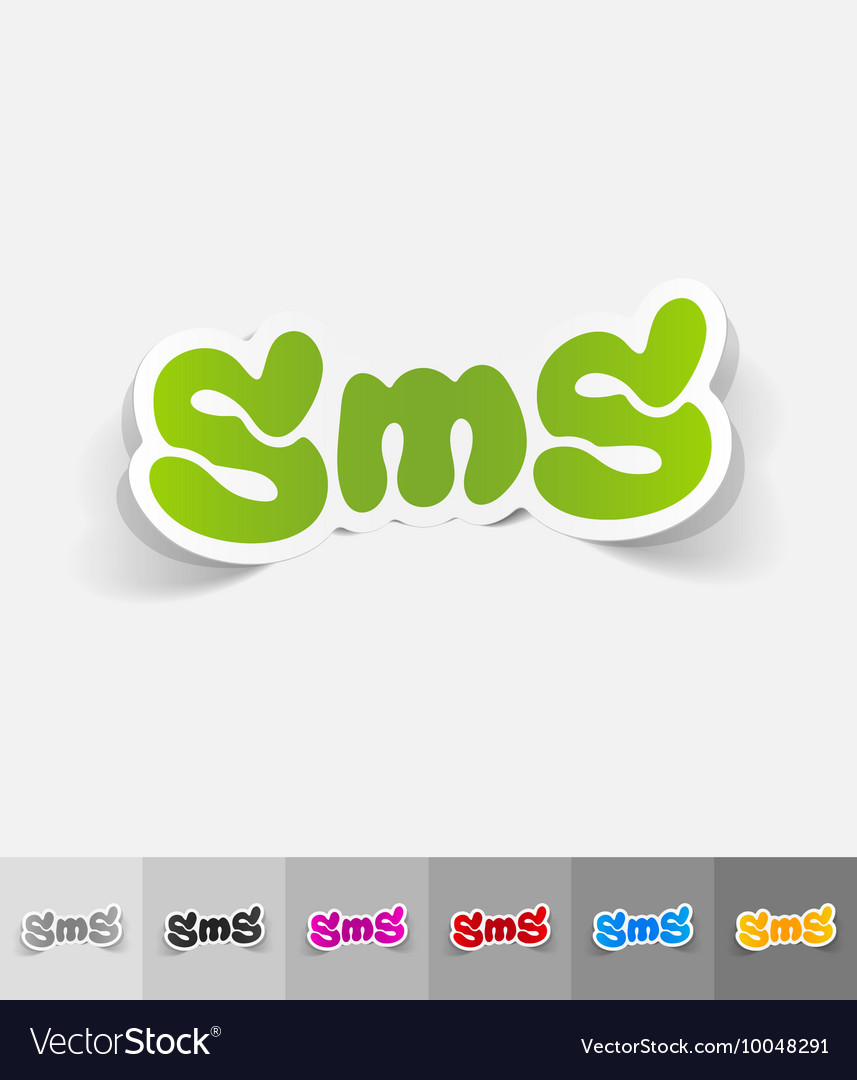 Realistic design element sms message