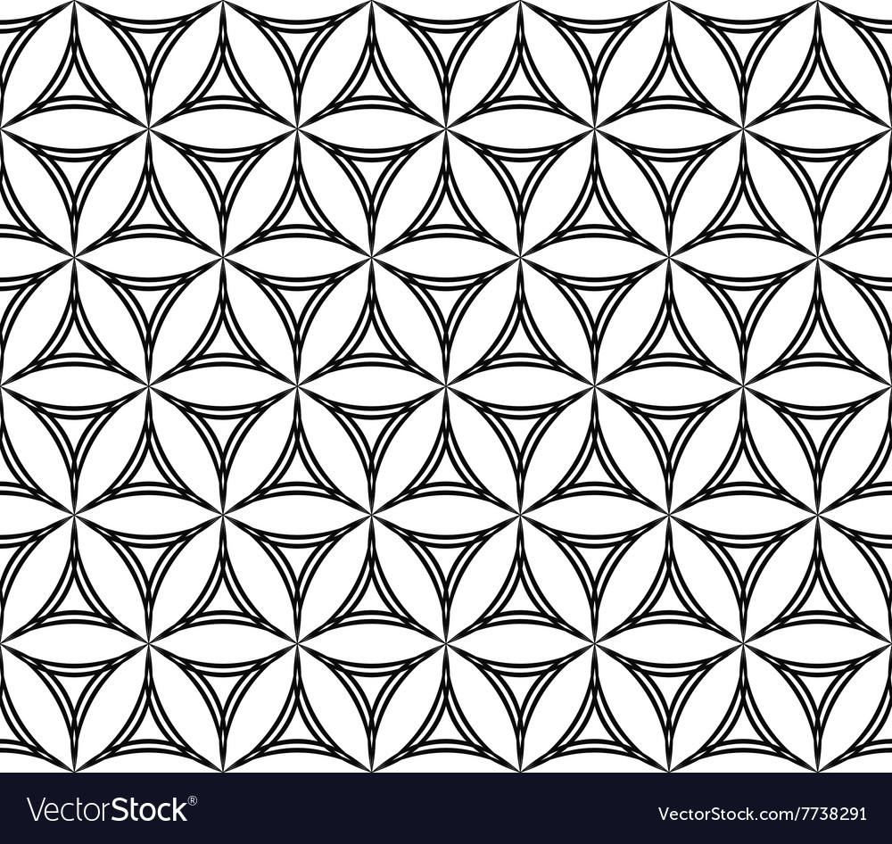 Seamless hexagonal curved triangle pattern Vector Image