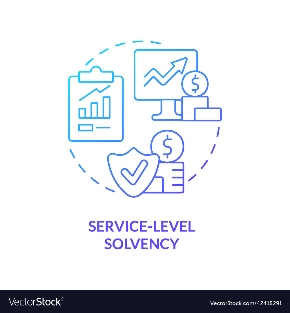 Service level solvency blue gradient concept icon Vector Image