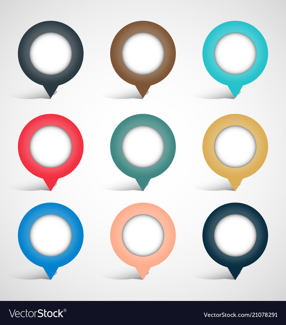 Set of map pin icons