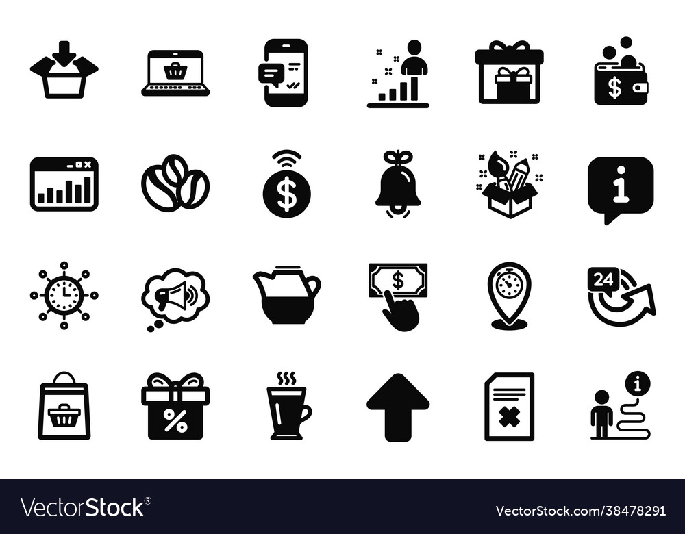 Set simple icons related to contactless vector image Set simple icons related to contactless