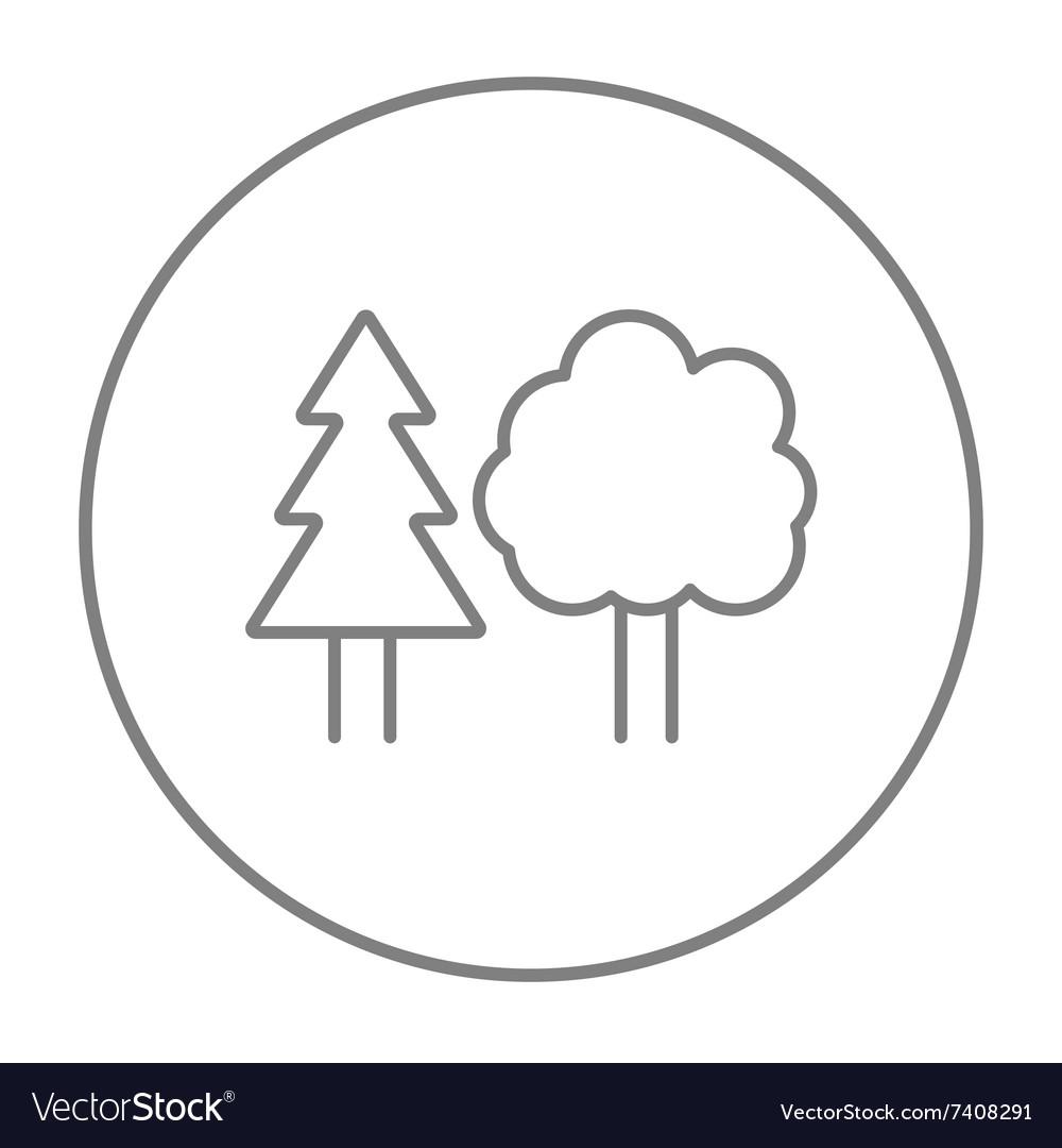 Trees line icon