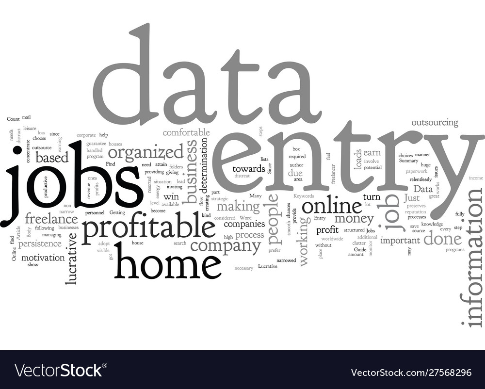 A guide to find lucrative data entry jobs Vector Image