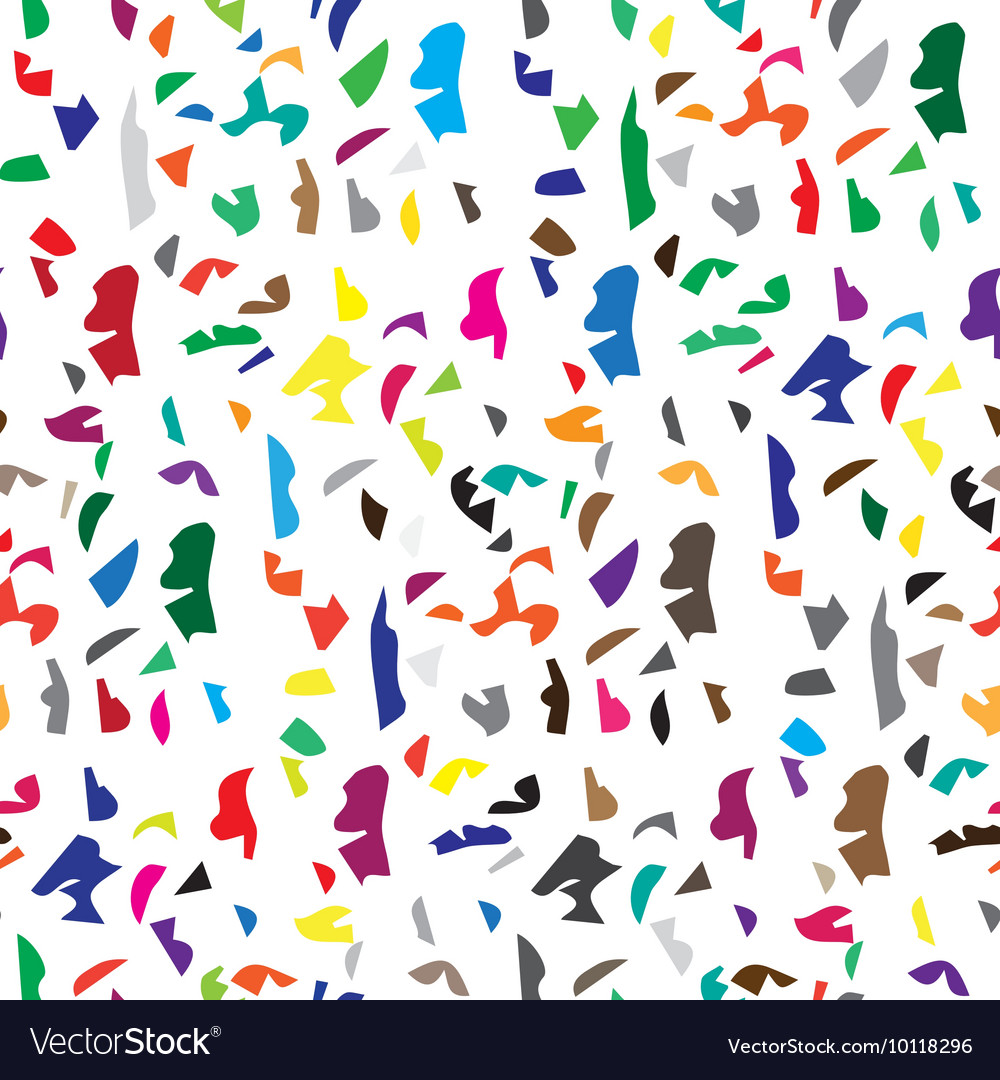 Abstract seamless pattern of color scatter pieces