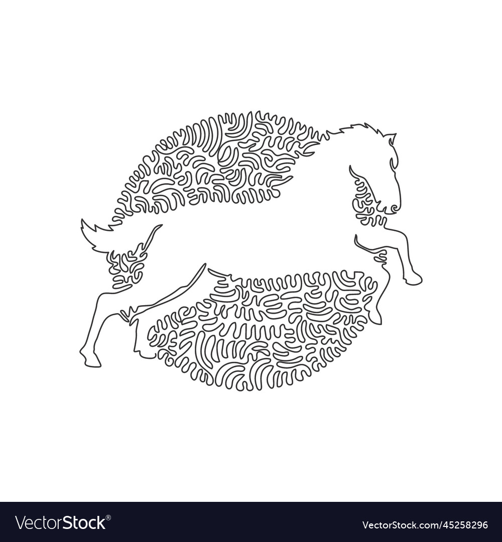 Continuous one curve line drawing of powerful vector image Continuous one curve line drawing of powerful
