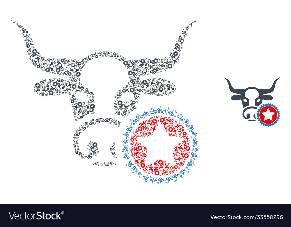 Cow stamp recursion composition self items vector image Cow stamp recursion composition self items
