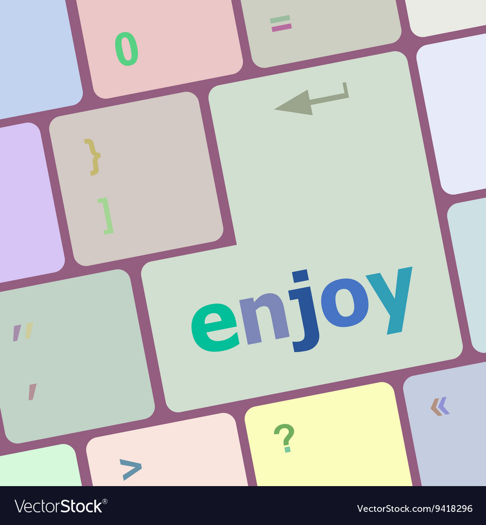 Enjoy word on keyboard key notebook computer